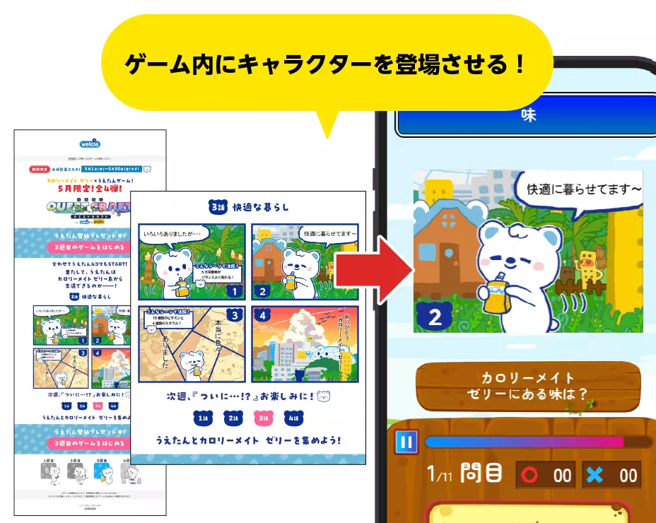 キャラクター ✕ ゲームで お客様“エンゲージメント”を高める！ イメージ